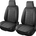 Leather Car Seat Covers Breathable Front Seat Protector Automotive seat Covers Universal Fit for Most Vehicles Cars Trucks SUVs Vans (Black2PCS)