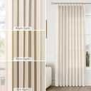 Natural Extra Wide Pinch Pleat Linen Curtains 84 Inches Long for Bedroom Dining Room Semi Sheer Linen Boho Farmhouse Neutral Window Curtains 84 Inch Length for Living Room Nursery 100x84 1 Panel