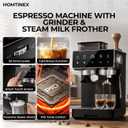 Espresso Machine with Grinder & Steam Milk Frother,Semi-Automatic Espresso Maker,Coffee Espresso Machine,Coffee Maker for Home-Cappuccino,Latte,Americano & Cold Brew ,Ideal Gift for Men & Women（black）