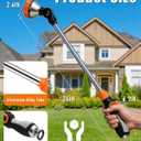 24-Inch Watering Wand with 8 Spray Patterns & 180 Rotating Head, Arthritis Friendly Hose Sprayer Nozzle with Thumb Control, Hose Nozzle for Hanging Baskets, Garden Plant & Cleaning Works