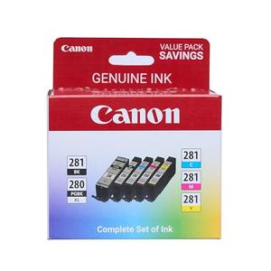 Canon PGI-280/CLI-281 Genuine Combo Pack, Compatible with TR8520, TS9120,TS8120, TS6120, TS9521C/a, TS9520/a, TS8220, TS6220, TS8320, TS6320, TS702/a, and TR8620/a Series Printers