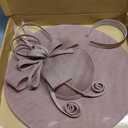 dressfan Church Fascinator Hats for Women,20s 50s Linen Vintage Hat for Derby/Church/Wedding/Cocktail/Tea Party (Pink)