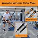 2 x Weighted Ropeless Battle Ropes (2-Pack),Portable Cordless Battle Ropes for Home Gym,arm Exerciser Rope,Workout Rope for Strength Building,Low-Impact Aerobic Training and HIIT for Fitness Enthusiasts.