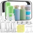 Travel Bottles for Toiletries, 25 Pack TSA Approved Travel Size Containers for Toiletries, Leak Proof Refillable & Squeezable Toiletry Bottles Kit with Clear Bag for Shampoo Lotion Cream Conditioner