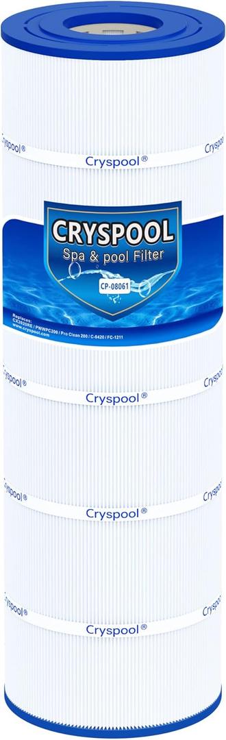 Cryspool 08061 Filter Compatible with CX2020RE, CX1900RE, PWWPC200, Pro Clean 200, 817-0200P, C-8420, FC-1211, 200 Sq. Ft Pool Filter Cartridge, 1 Pack