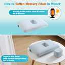 Ear Piercing Pillow with Foam Plug for Side Sleepers-Ear Pillow with Off Center and 4.7"X3.2" Large Ear Hole for Ear Pain/CNH, Soft CertiPUR-US Memory Foam, Cooling Removable Cover, Travel 16"X11"X4''