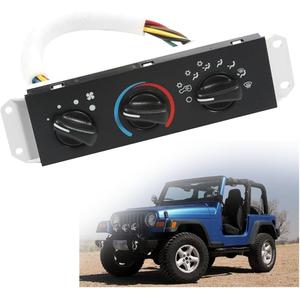 55037473AB A/C Climate Control Switch, HVAC A/C Heater Climate Control Panel with Blower Motor Switch Fit for 19992004 Jeep Wrangler & Jeep TJ Models Replaces OE# 55037473AA, 55037612AA, HS373