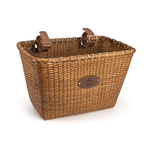 Bike Basket, Handmade Rattan Bicycle Baskets, Front Bike Baskets for Women’, Retro Style Bike Baskets for Adult Bikes, Brown