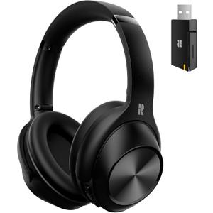 Calmbee Hybrid Active Noise Cancelling Headphones, Bluetooth 5.4 Headphones Wireless Over Ear with Mic for Clear Calls, Hi-Res Audio, 90H Playtime, Transparency, Deep Bass, Dongle Connect, Custom App (Matte Black)