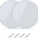 (2 Pack) AP-12031, 5 Inch White Metal Ceiling Blank-Up Cover, Used to Cover 3-1/2 Inch Round/Octagon Box Openings in Ceilings or Walls, Mounting Screws Included, Holes are Spaced 2.75 Inches