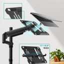 MOUNT PRO Laptop Arm Desk Mount, Single Monitor Stand with VESA Laptop Tray, Adjustable Lap Top Holder for Max 22lbs 17" Notebook & 32" Computer Screen, Swivel Notebook Bracket, Clamp on/Grommet Base