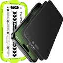 Esanik 2 Pack Matte Privacy Glass Screen Protector for iPhone 15 Pro Anti-Glare & Anti-Spy,Anti-Reflection, Smooth as Silk, Military-Grade 9H Hardness,Flawless Fit Tray