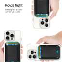 2 Pack Card Holder for Phone Case, Leather Phone Wallet Stick On, Strongest Adhesive Phones Wallet for iPhone/Android, Minimalist Slim RFID, Fit 7 Cards,Black & Blue