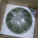 Hand-Blown Green Glass Globe Pendant Light, 8.2" Ribbed Texture Mid Century Modern Chandelier for Kitchen Island, Dining Room, Vintage Ceiling Hanging Light, Adjustable 59" Cord