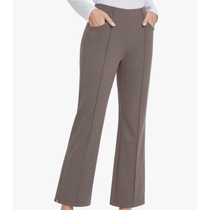 G4Free Yoga Dress Pants for Women Wide Leg Ankle Pants with Pockets Strechy Casual Loose Flare Work Pants M 31"