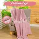 Buryeah 12 Pcs Flannel Throw Blankets Bulk Outdoor Wedding, Dusty Pink, 50 x 60 inch