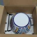 YHOSSEUN 3 Tier Serving Bowls, Serving Dishes for Entertaining Porcelain Serving Trays and Platters Tiered Bowl Set with Collapsible Thicker Sturdier Metal Rack (C-Light-colored Boho)