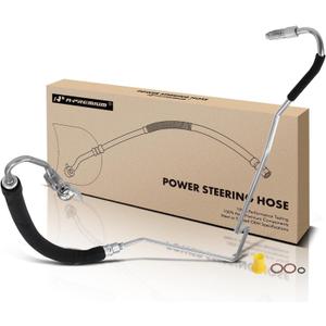 A-Premium Power Steering Pressure Hose Line Assembly Compatible with Infiniti G35 Nissan 350Z 2003 2004 2005 2006, 3.5L, with O-ring & Washer, Pump To Gear