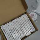 JOHOUSE 28 Pcs White Paper Folding Hand Fans, 8.3 Inch Handheld Portable Decorative Fans for Wedding, Outdoor Party Favors, Bridal Shower DIY Crafts Photography Prop Summer Cooling Supplies