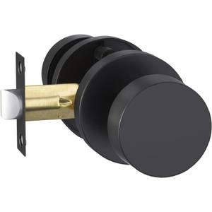 Goldenwarm Black Closet Door Knobs, Heavy Duty Zinc-Alloy Passage Matte Black Interior Door Knobs, Indoor Doorknobs for Hallway, Closet (1 Pack)