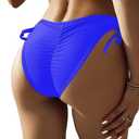 YELAIVP Women's Bikini Bottom Tie Side Swimsuit Bottom Cheeky Butt Ruched Bathing Suit Bottoms, Size XL