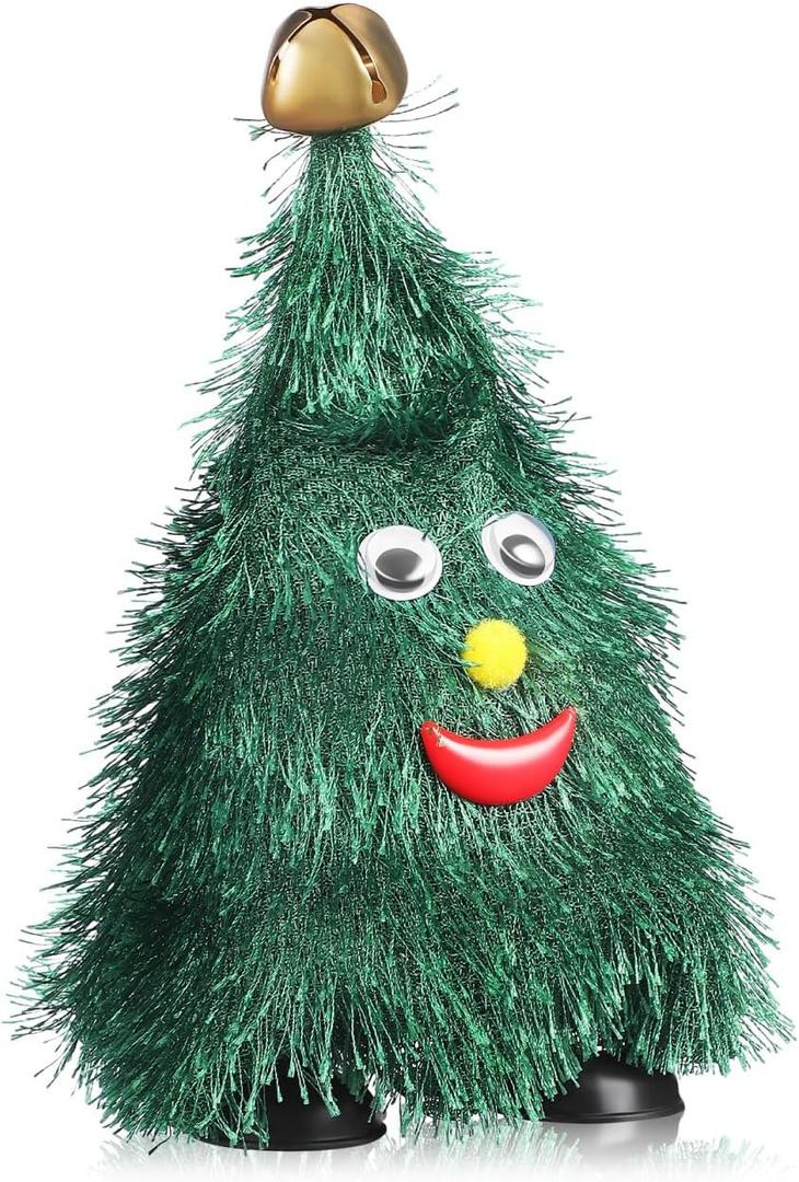 Angoily Festive Animated Christmas Tree Toy with Swinging Legs, Creative Wobbling Holiday Decoration for Kids and Adults, Fun Walking Xmas Ornament