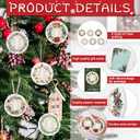 6 Set Christmas Christian Ornaments Religious Gift Bulk Bibles Verse Ornament Scripture Hanging Ceramic Inspirational Round Wreath Sign with Card for Church Family Sunday Xmas Tree (Stylish)