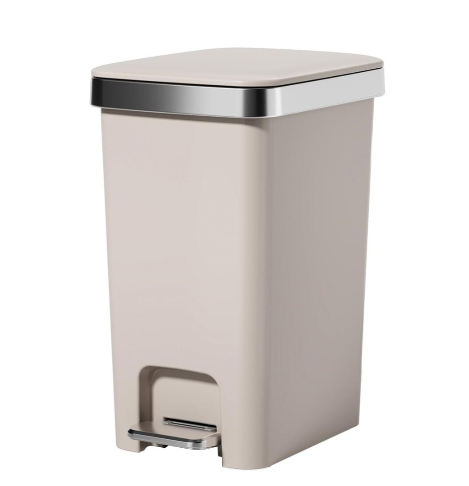 Trash Can with Lid Kitchen Waste Bin – Durable Plastic Trash Can with Lid