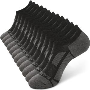 BAMBOO COOL Men's No-Show Socks Low Cut Breathable Moisture-Wicking Socks Non Slip Running Workout casual, 6 Packs (Large)