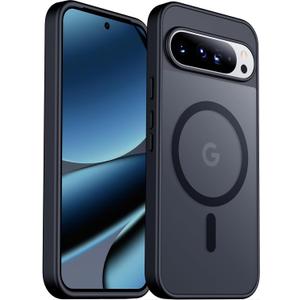 SPIDERCASE Magnetic for Google Pixel 10/Pixel 10 Pro Case, Military Grade Drop Protection Slim Translucent Matte Shockproof Anti-Fingerprint Phone Case for Pixel 10/10 Pro 6.3 inch, Black
