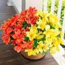 INSPRING Artificial Fake Flowers for Outdoors Spring Decoration, 3 Bundles Realistic Faux Azalea Plants Flower UV Resistant Silk Flowers for Outside Outdoor Planter Porch Patio Yard Garden Home, Mix