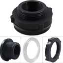 1 Pack 1-1/2 PVC Bulkhead Fitting, Bulkhead Tank Connector Adapter Fitting for Rain Barrels, Water Tank, Aquariums - Dark Grey