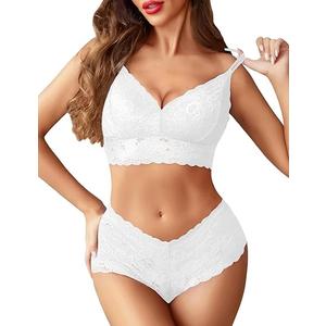 Avidlove Sexy Lingerie for Women Floral Lace Bralette  Set S