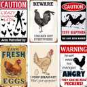 6 Piece Metal Signs Chicken Signs for Funny Coop Decor Signs for Outdoor Decor Farm Plaque Yard Chicken Coop Gift for Chicken Lovers Chickens Plaque 8x12 Inch