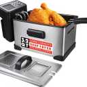 Gourmia 3.2 Qt Countertop Deep Fryer Electric Oil Fryer with Digital Display, Adjustable 280F380F Temperature Control, Viewing Window, Odor Filter Lid & Magnetic Safety Cord