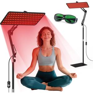 Red Light Therapy for Face and Body, 3-Wavelength (660nm Red, 850nm, 940nm Infrared) LED Infrared Light Therapy Lamp with Adjustable Stand, Protective Glasses for Home Use, Gift for Women Girls