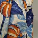 Blue Burnt Orange Fall Tablecloth Round 60 Inch and Fall Garden Flag 12x18 Inch Autumn Harvest Thanksgiving Day Holiday Seasonal Farmhouse for Indoor Outside Party Kitchen Home Decor