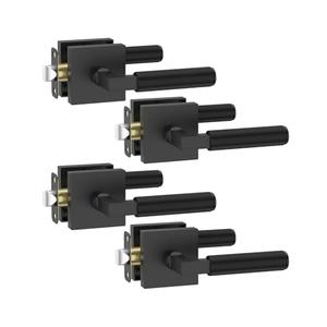 Asidrama 4 Pack Black Passage Door Handles, Door Lever with Door Knobs Indoor for Bedroom or Bathroom, Heavy Duty Door Handles Interior with Locks for Left Right Sided Doors 098