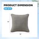4 Pack Sunbrella Outdoor Water Repellent Throw Pillows 18x18 Inch with Insert, Decorative Square Patio Pillows for Home Garden Couch Balcony, Cast Shale