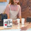 Coffee Snob Wooden Desk Sign Bar Room Decor Home Office Kitchen Shelf Counter Cubicle Accessories Gifts For Coffee Lovers Espresso Fans Enthusiasts