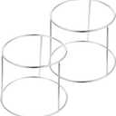 Kichvoe Stainless Steel Seafood Tray Display Rack Double Layer Pan Stand 7.08X6.29X5.90 Inch Multi Tier Food Plate Holder for Pizza and Buffet Serving