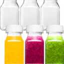 Norcalway 6pcs 4oz Small Plastic Bottles for Liquids - Ginger Shot Bottles with Lids, Wellness Juice Shot - Freezer Safe, Leak Proof, BPA Free, Food Grade Bottles (4 OZ / 6 PACK)