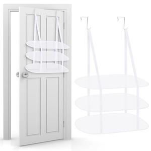 2 Pack 3 Tier Over The Door Folding Drying Rack Sweater Drying Rack 26.5" x 34.5" Flat Room Organization Dryer Racks for Laundry Perfect for Small Spaces Apartments Dorm Rooms and Bathrooms (White)