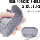 Silicone Self Draining Soap Dish Tray Holder Cute Sea Shell 25Slope for Bar Soap Saver Waterfall Drain Shower Bathroom Sink with Bristles Brush Keep Dry Purple Grey