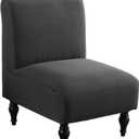 LavishCover Armless Accent Chairs Covers, Thick Armless Recliner Sofa Cover Stretchable, Removable Armless Chair Slipcover for Living Dining Room Hotel (Darkgrey, 1pc)