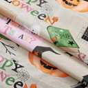 2 x Newbridge Happy Halloween Witches Brew 60 x 84 Inch Rectangle Vinyl Tablecloth with Flannel Backing, Cute Ghost, Cat and Pumpkin Design, Easy Care Wipe Clean Halloween Table Cover