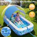 Verdenu Kiddie Pool with Sprinkler, Inflatable Baby Pool with Canopy and Soft Cushioned Floor, Toddler Pool Ball Pit for Backyard, Outdoor/Indoor Play