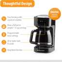 Toastmaster 12-Cup Digital Touchscreen Drip Coffee Maker - Programmable Automatic Coffee Machine - Kitchen Appliance with Keep Warm Setting