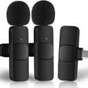 Microphone for Android - Mini Microphone - Clip-on Microphones - Wireless Lavalier Microphone for Android iPad Plug-Play Microphone Video Recording, Live Stream, YouTube, TikTok (2 Pack) (FOR ANDROID)