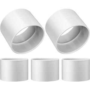 5 Pack Replacement Central Vacuum 2" PVC Stop Coupling Fitting Used for Rough